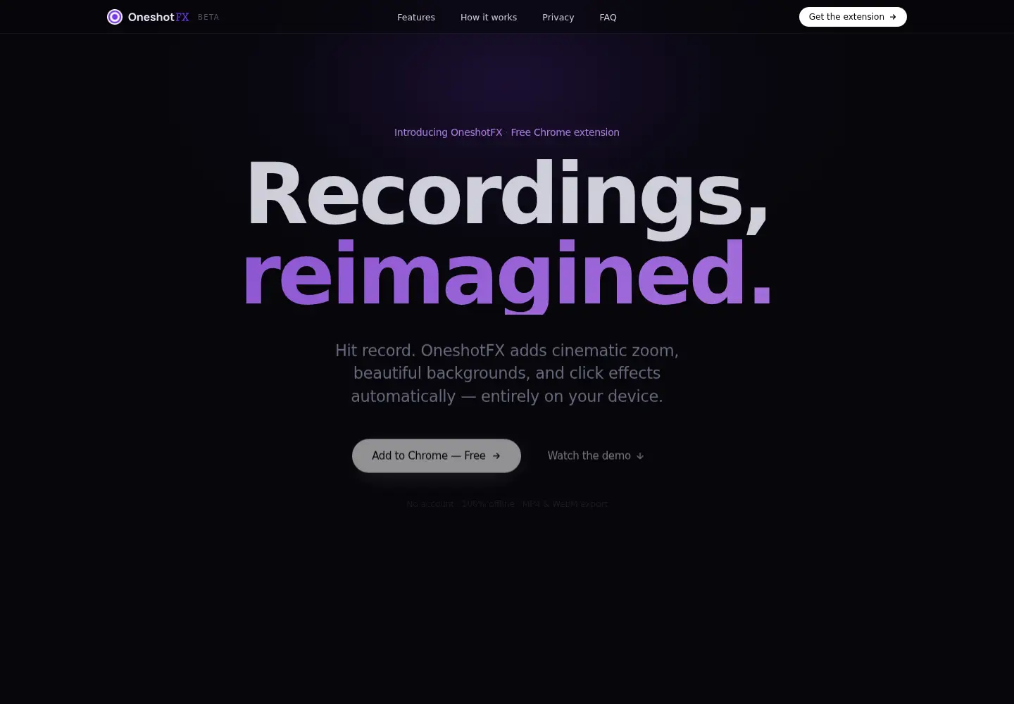 Screenshot of oneshotfx.com