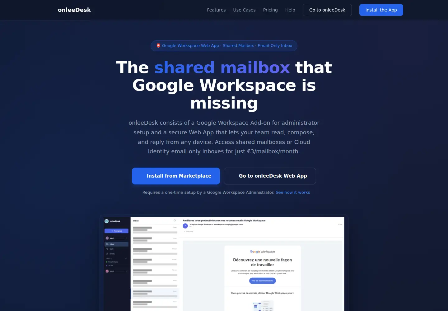Screenshot of onleedesk.com