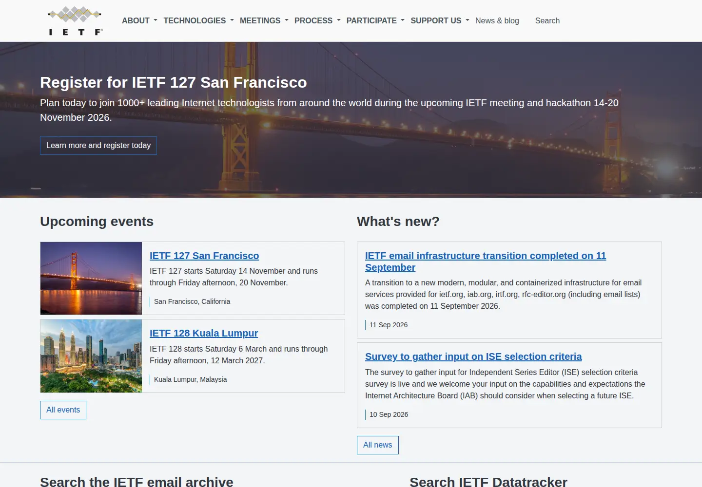 Screenshot of ietf.org
