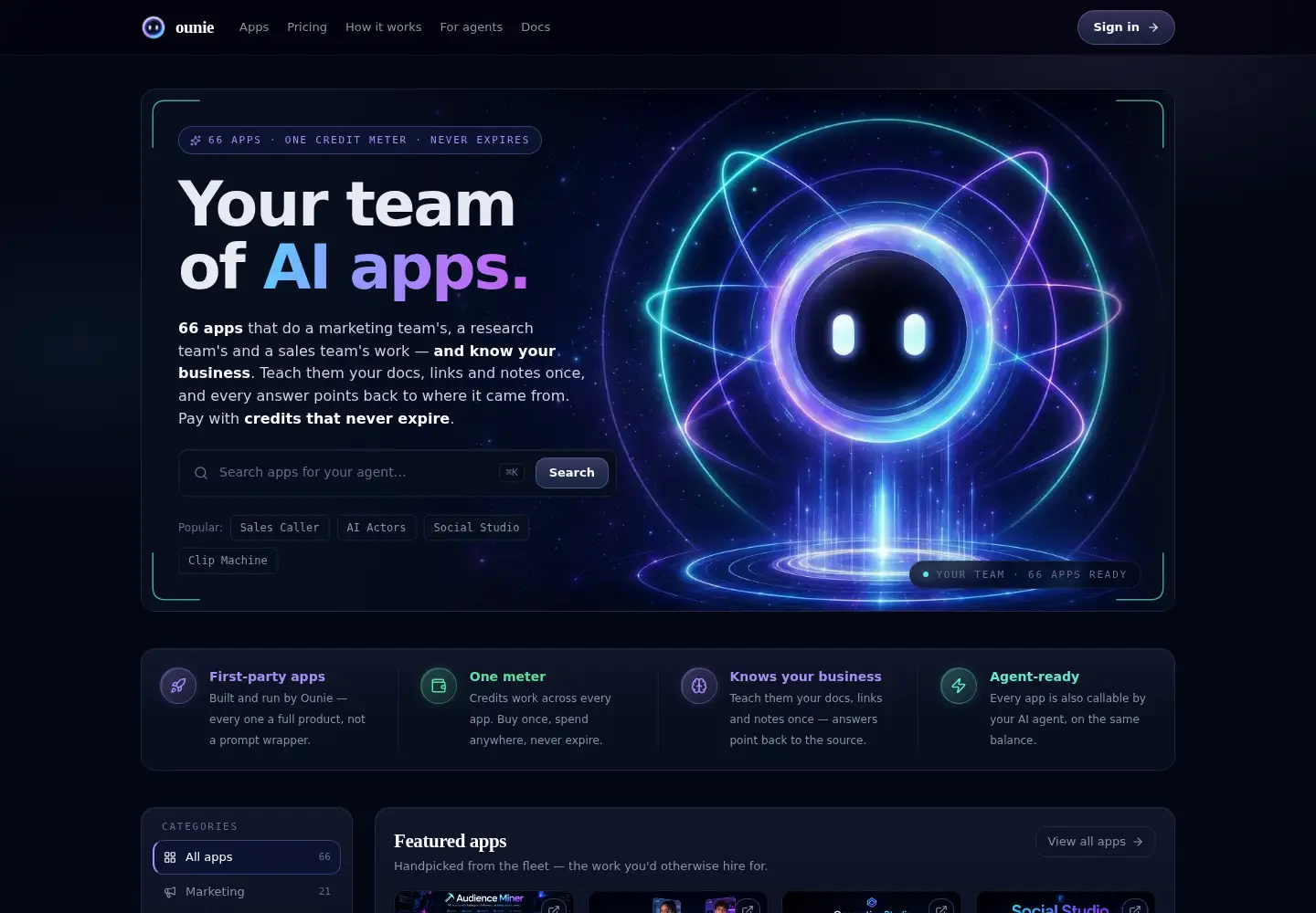 Screenshot of ounie.com