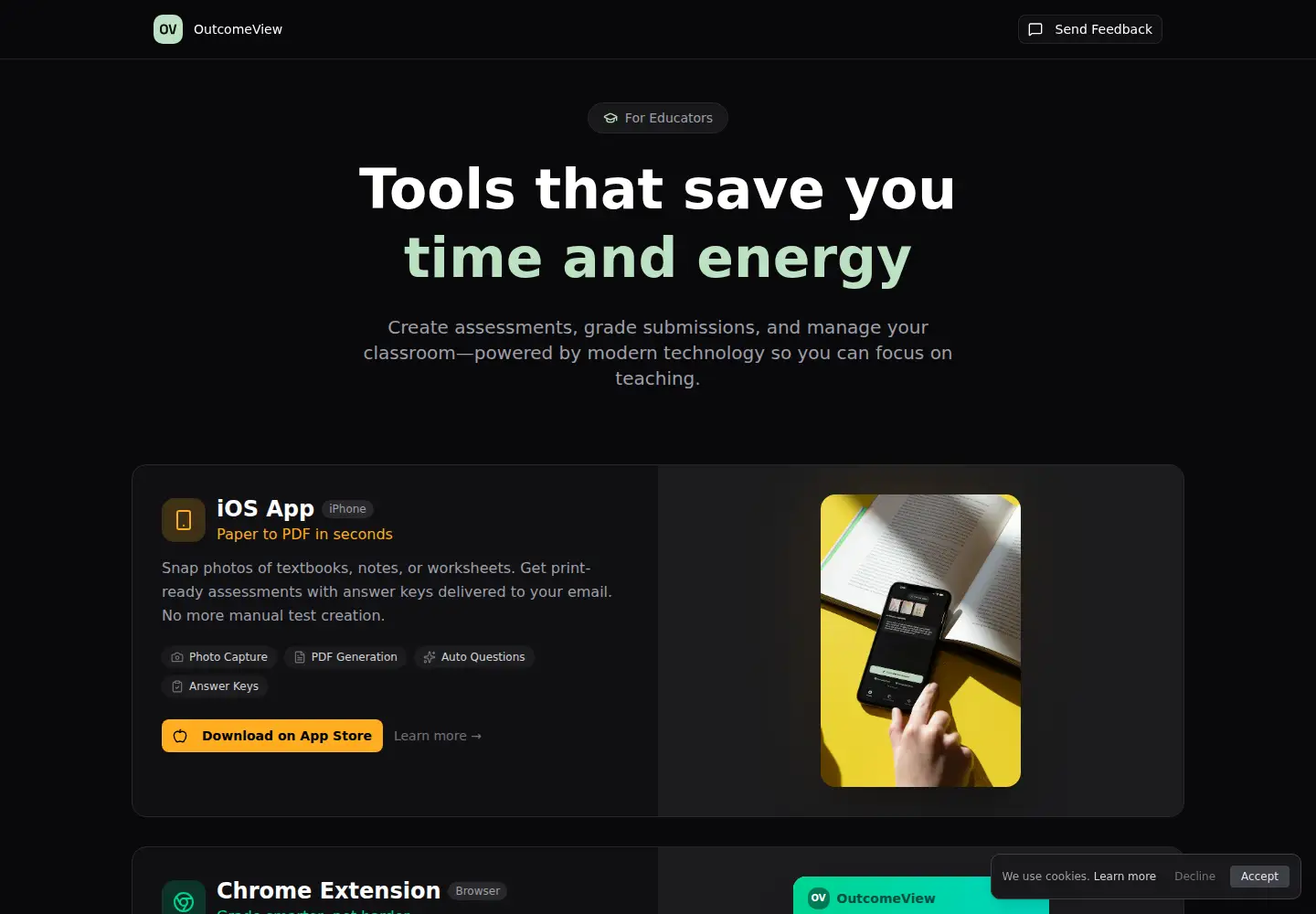 Screenshot of outcomeview.com