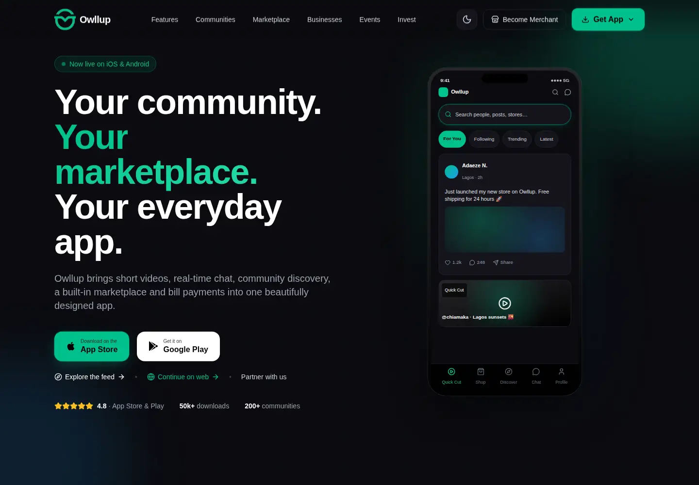 Captured homepage of owllup.com in the current scan