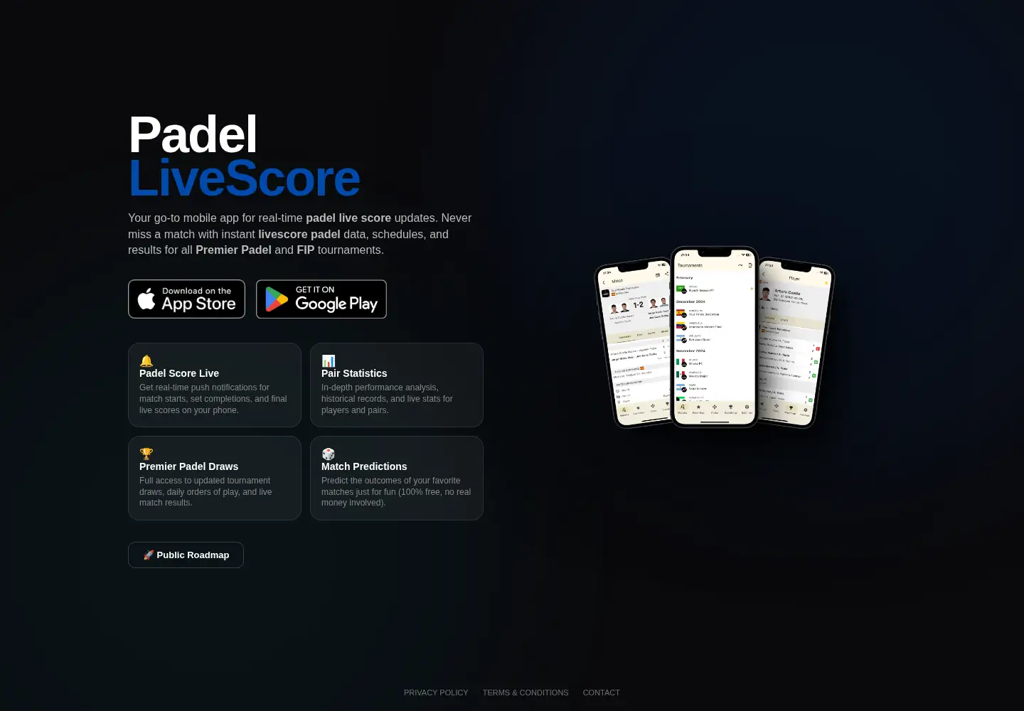 Captured homepage of padel-livescore.com in the current scan