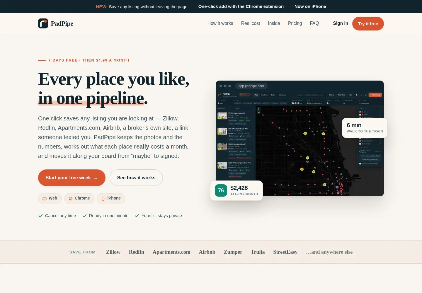 Screenshot of padpipe.com