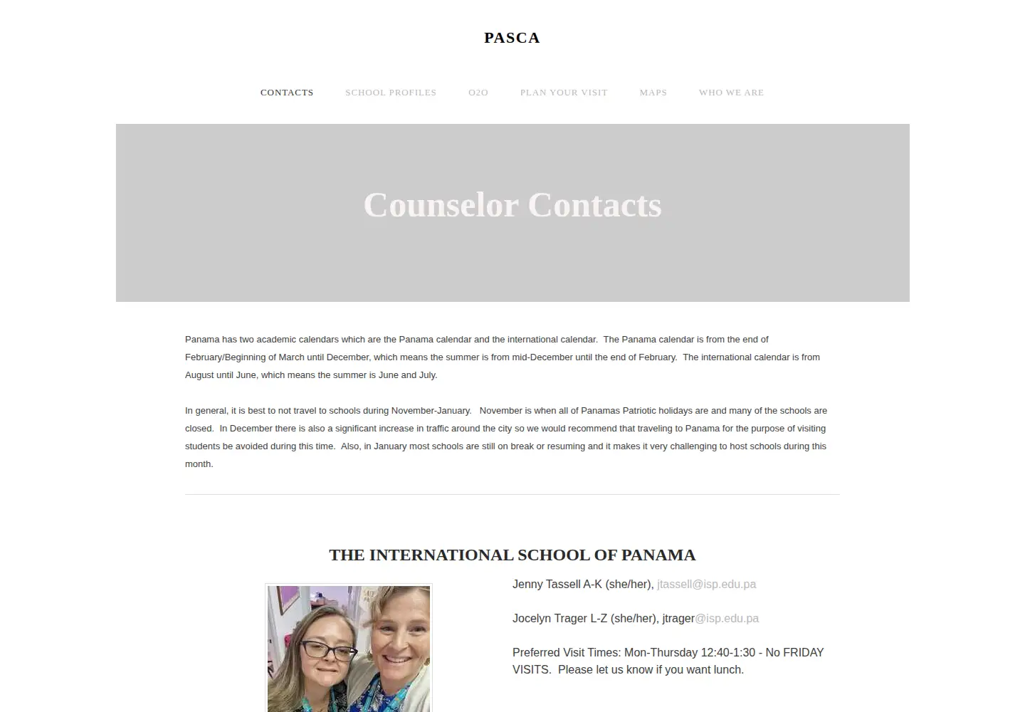 Screenshot of panamacounselors.com