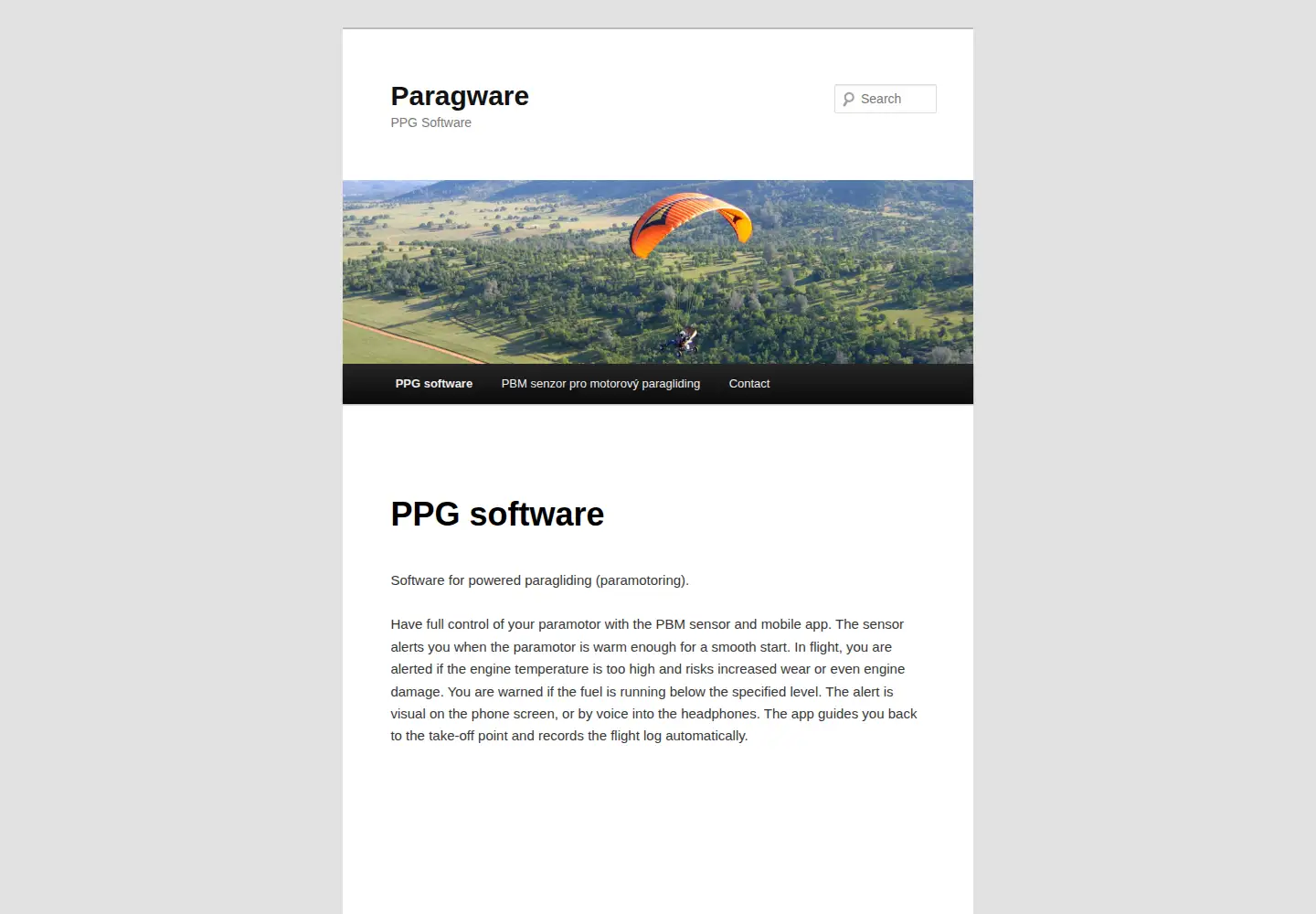 Captured homepage of paragware.com in the current scan