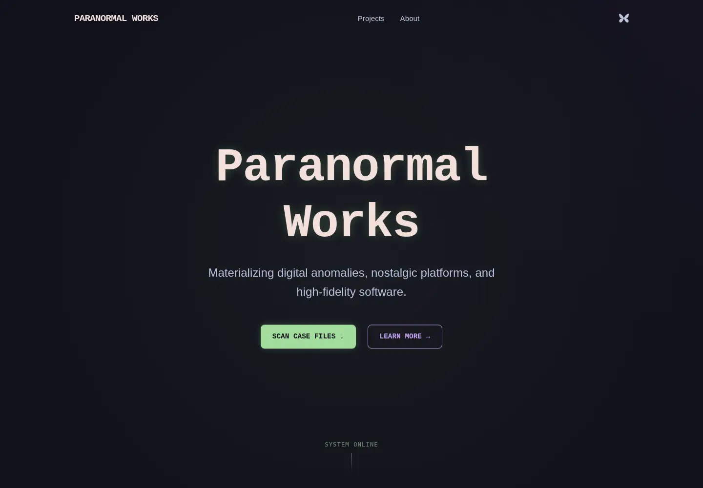 Screenshot of paranormalworks.com
