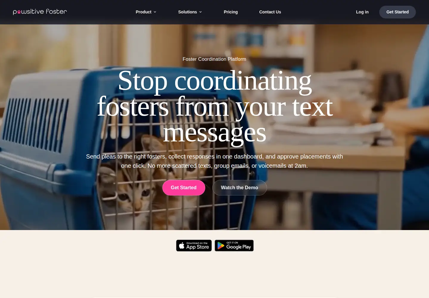 Screenshot of pawsitivefoster.com