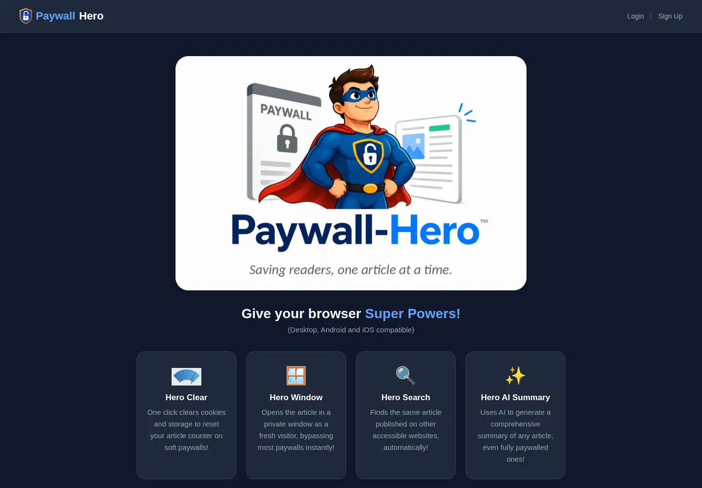 Screenshot of paywall-hero.com