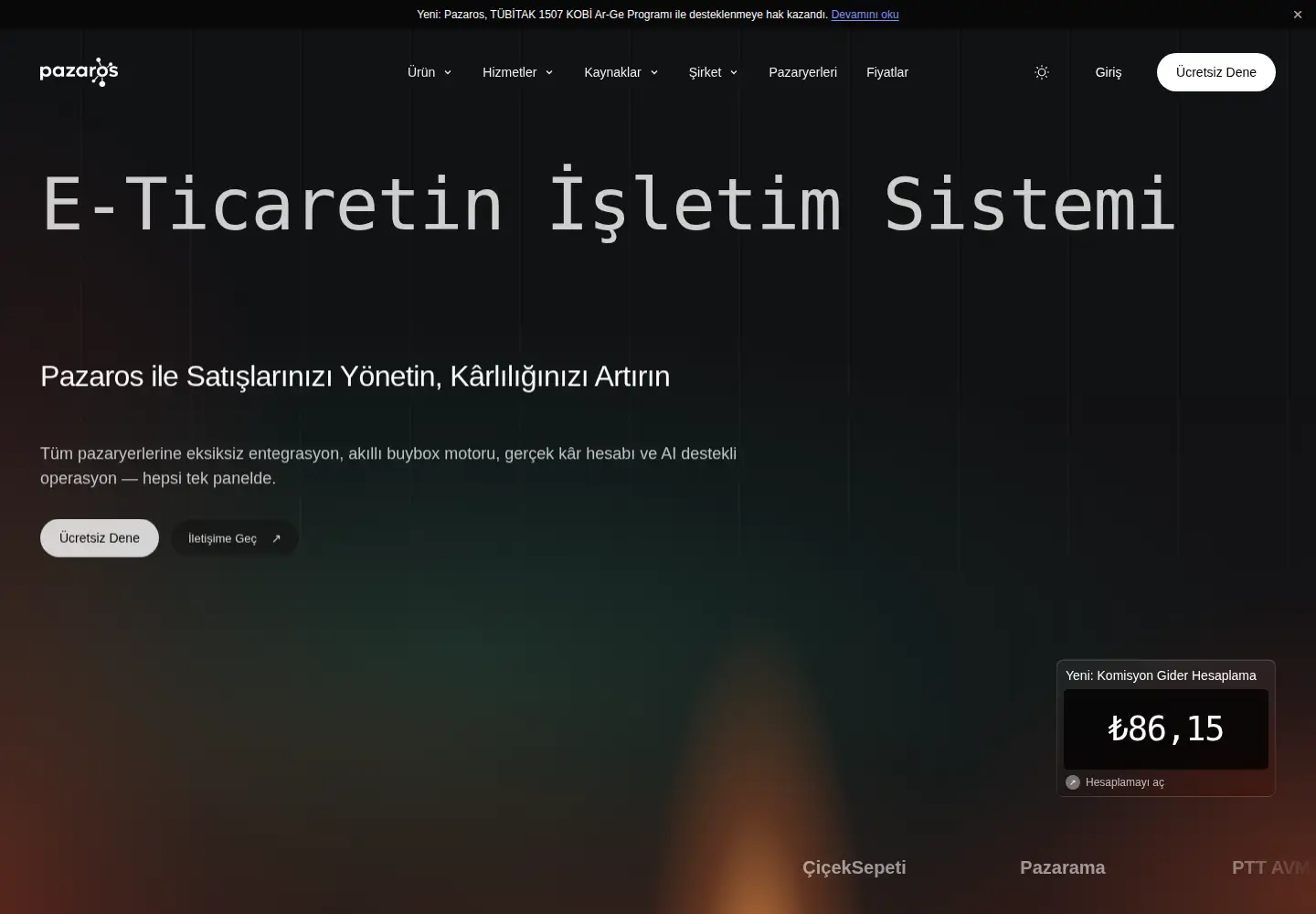 Screenshot of pazaros.com