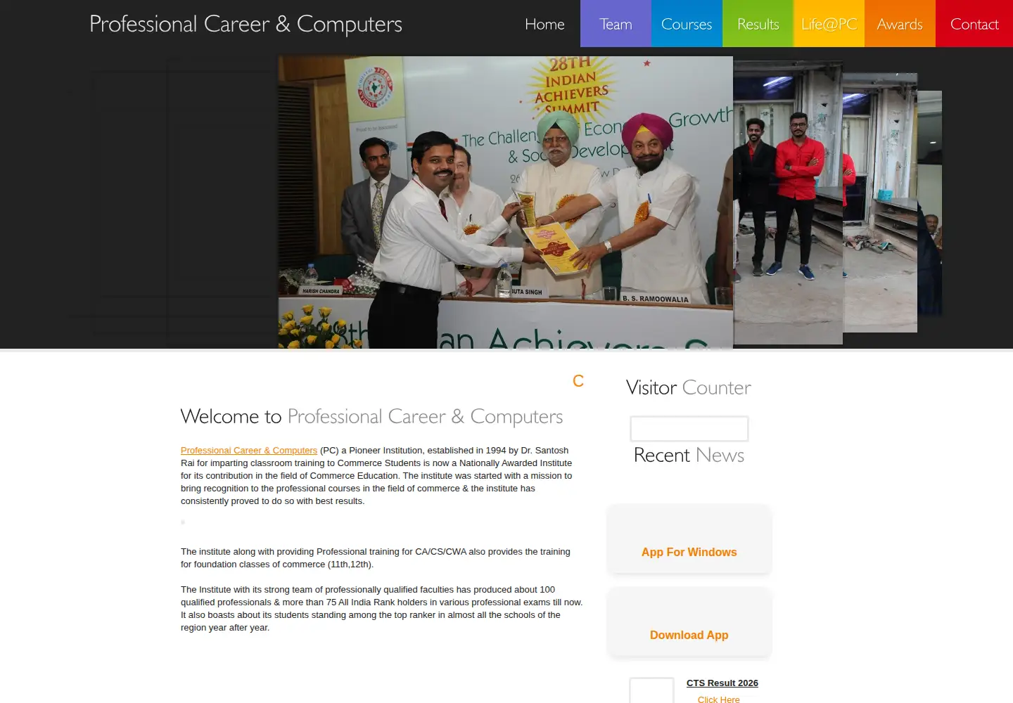 Screenshot of pcbhilai.com