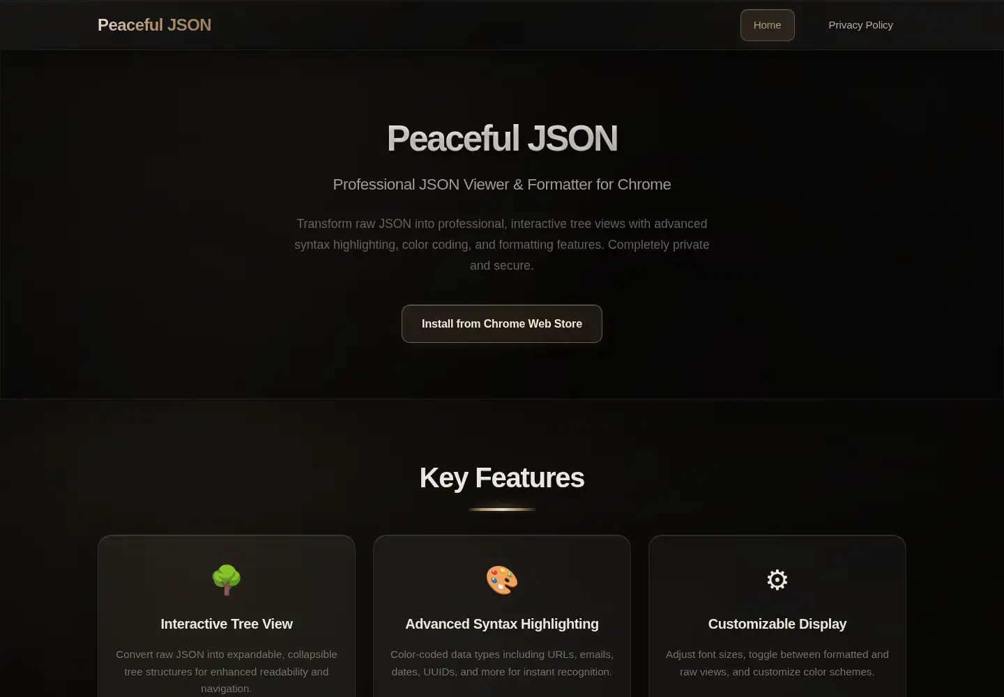 Captured homepage of peacefuljson.com in the current scan