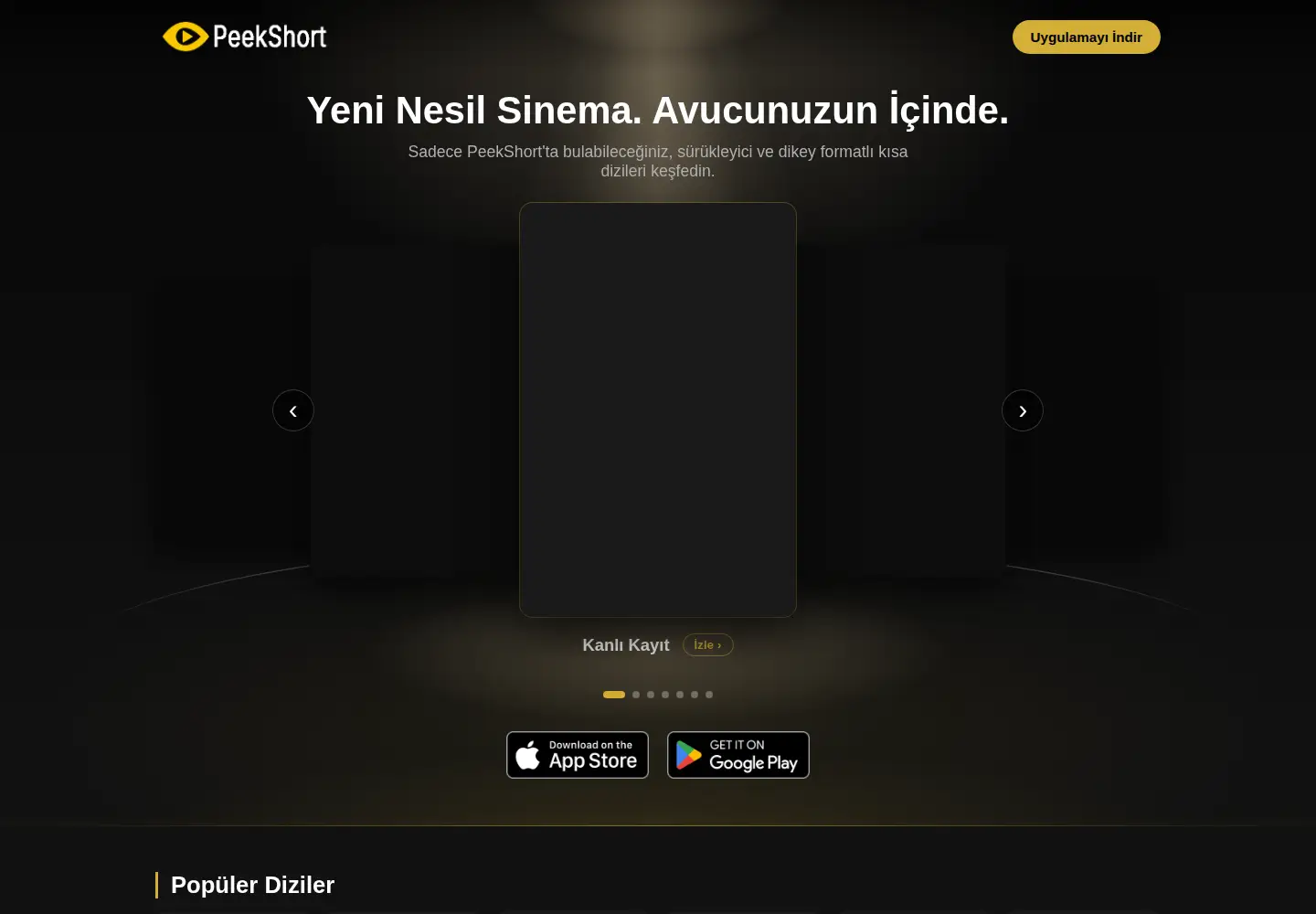 Screenshot of peekshort.com