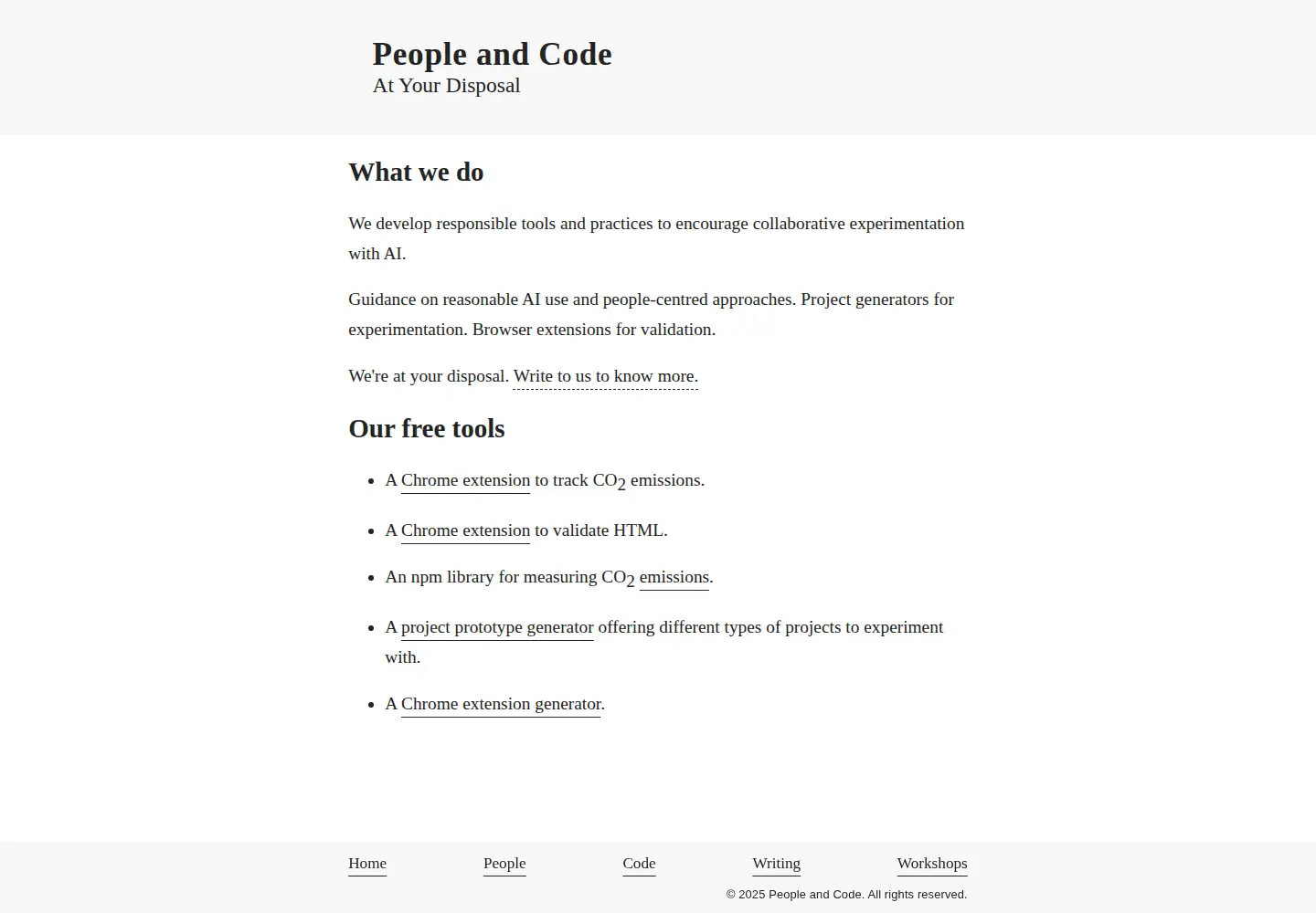 Screenshot of people-and-code.com
