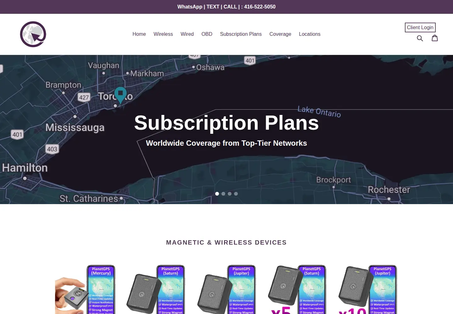 Screenshot of planetgps.com