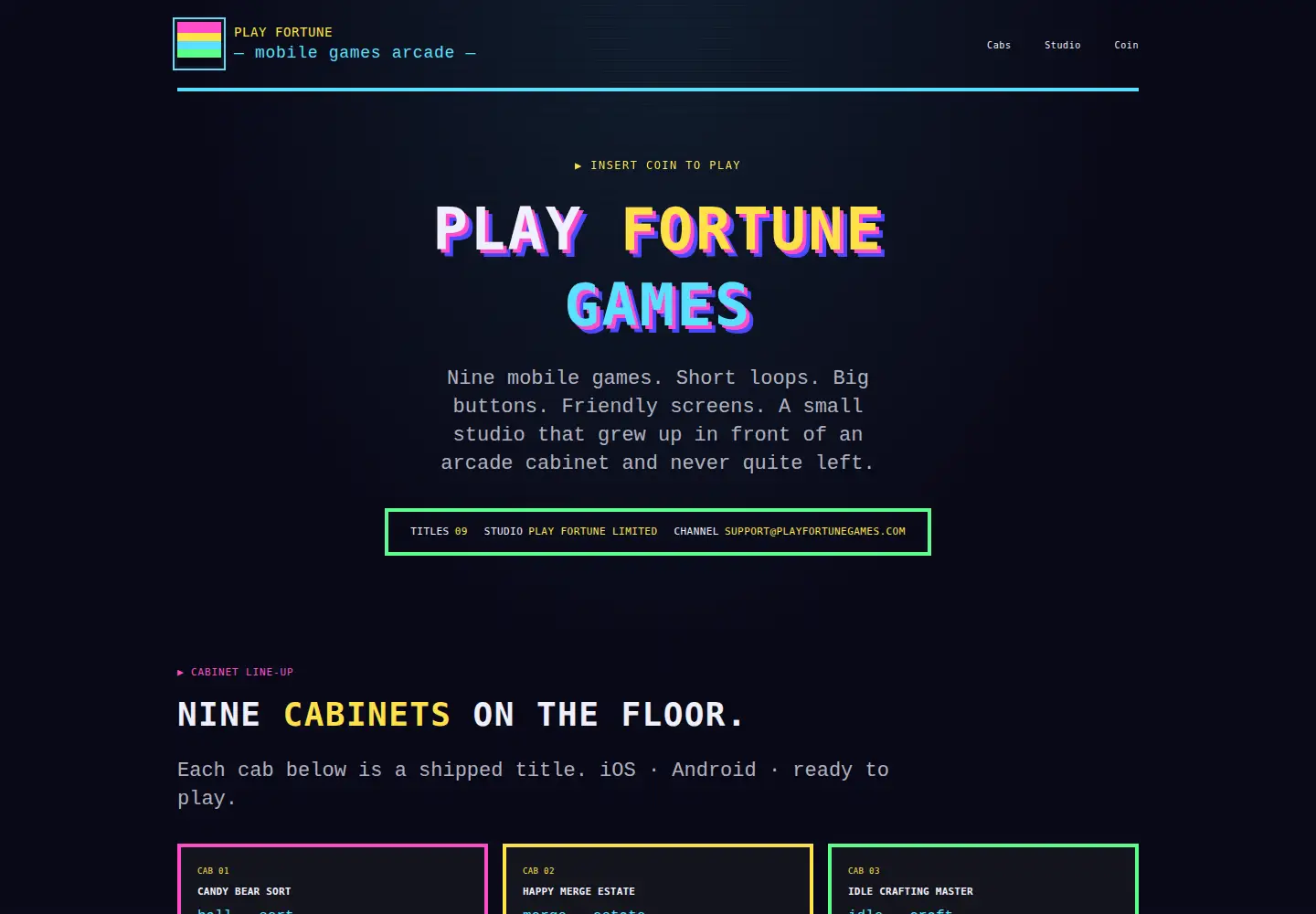 Captured homepage of playfortunegames.com in the current scan