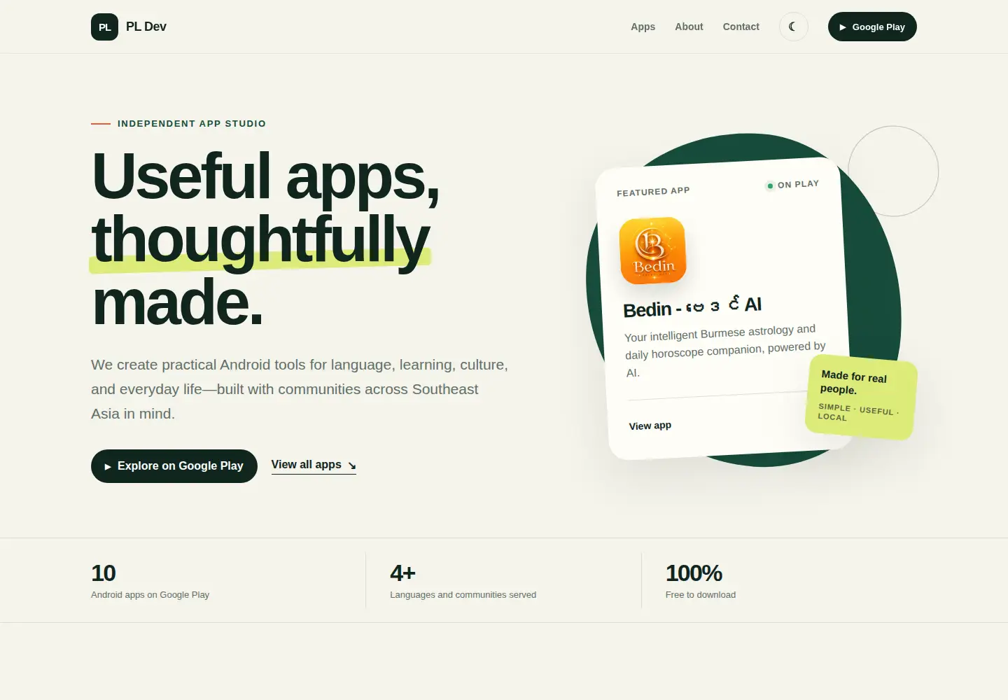 Screenshot of pldevapp.com