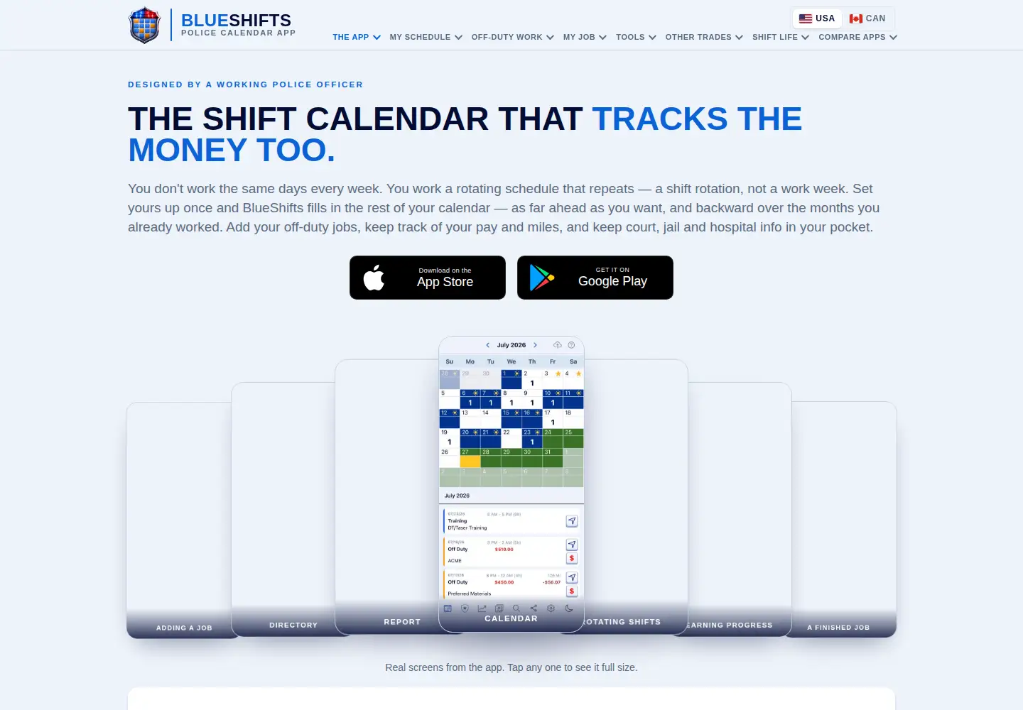 Screenshot of policecalendarapp.com