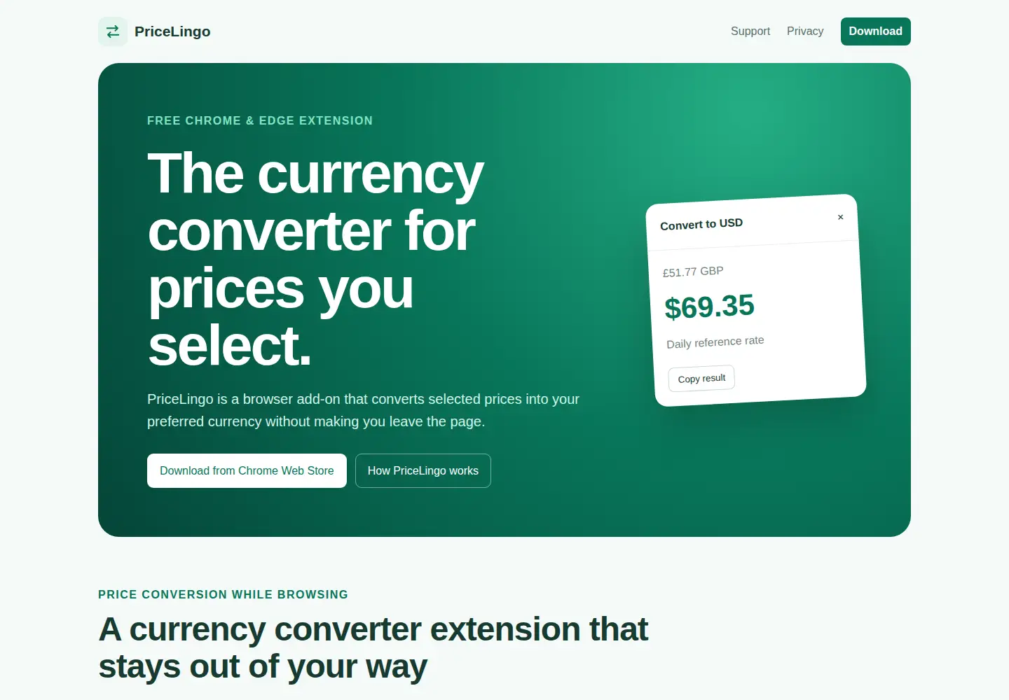Screenshot of pricelingo.com