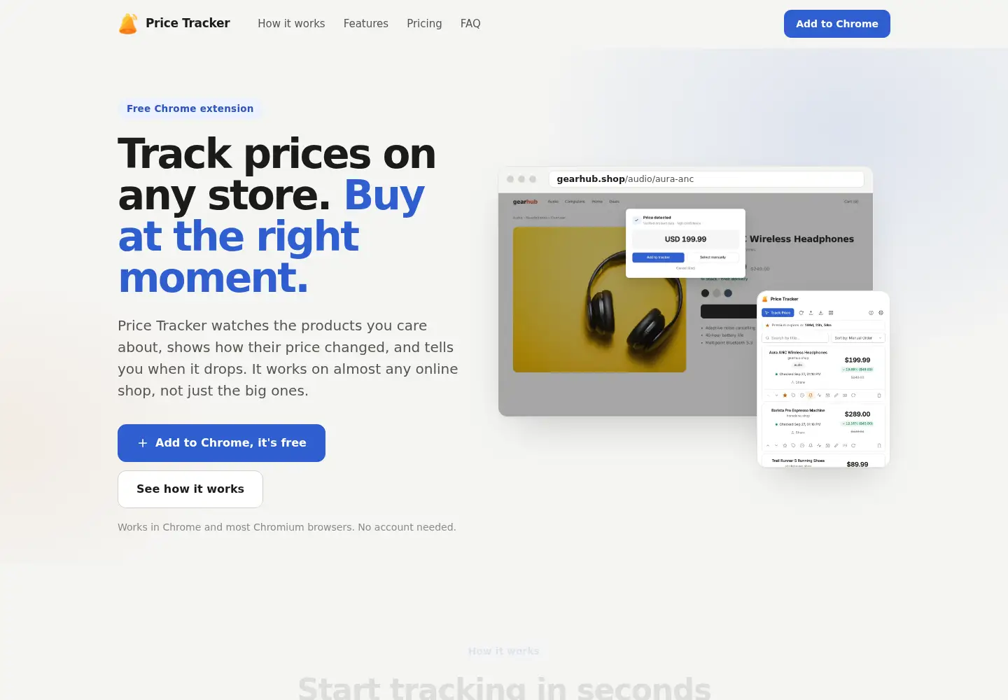 Screenshot of pricetrackerextension.com