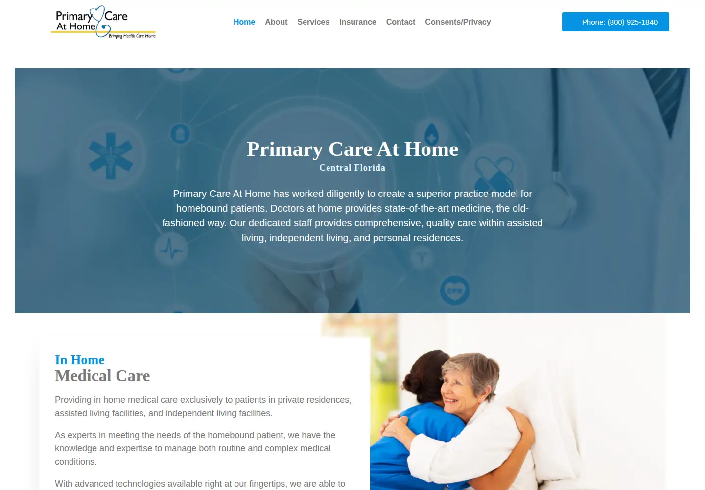 Captured homepage of primaryathome.com in the current scan