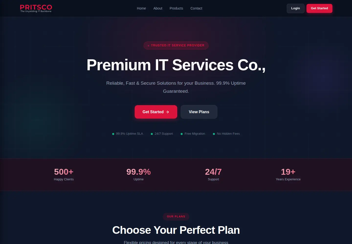 Screenshot of pritsco.com