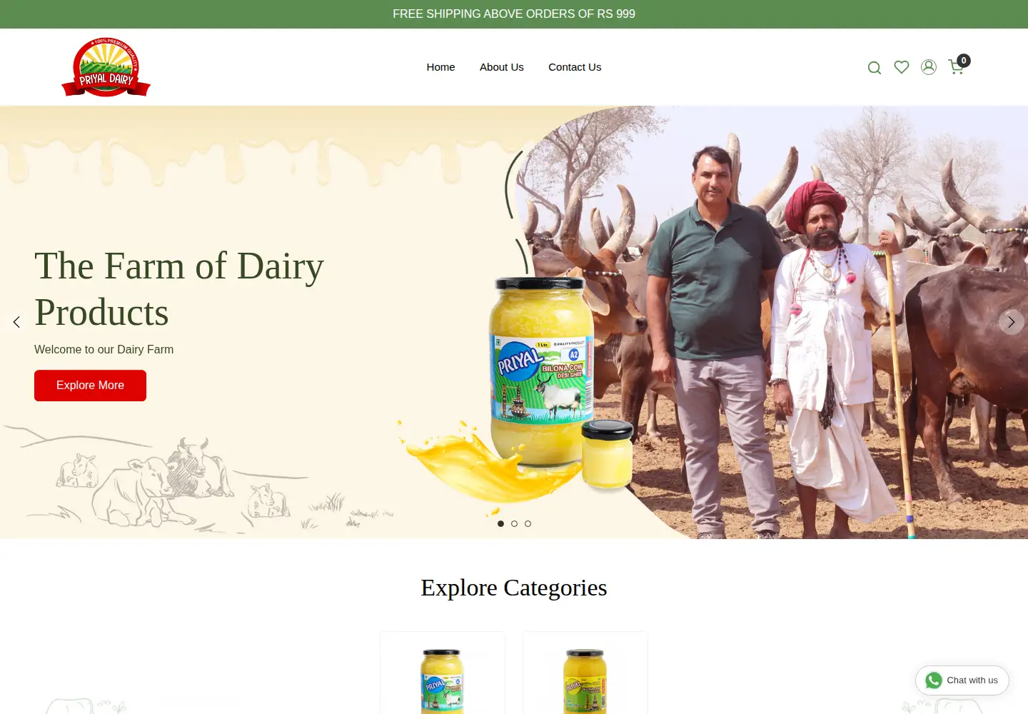 Captured homepage of priyaldairy.com in the current scan