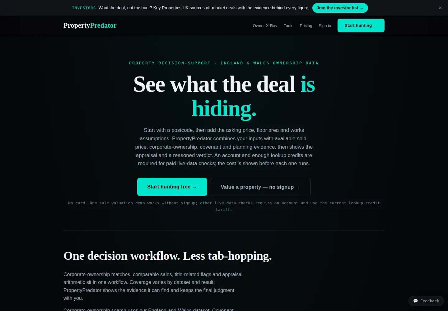 Screenshot of propertypredator.com