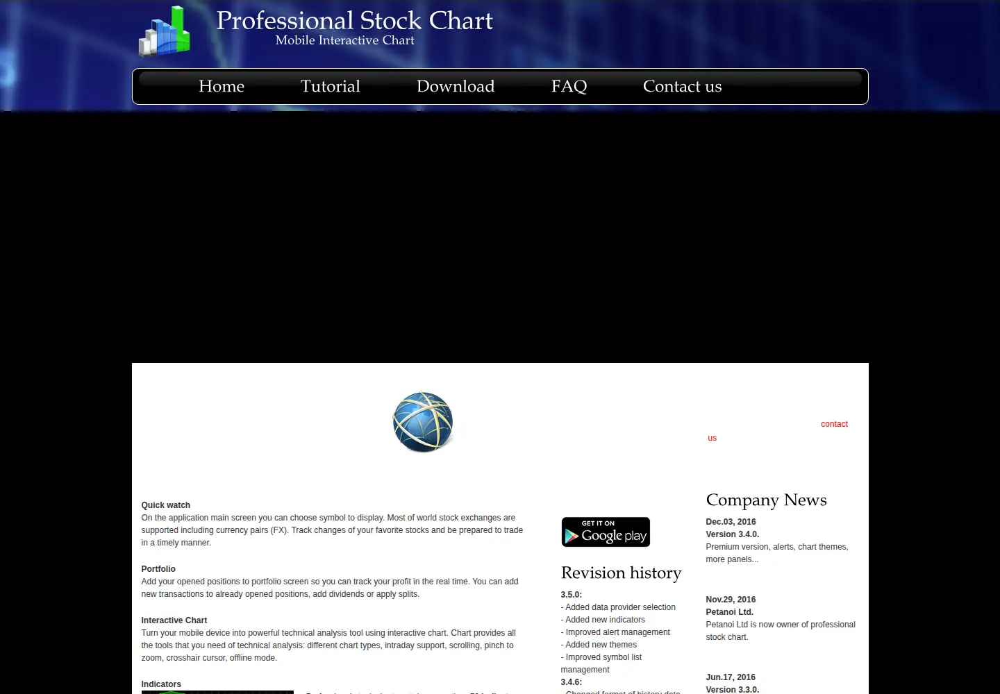 Screenshot of prostockchart.com
