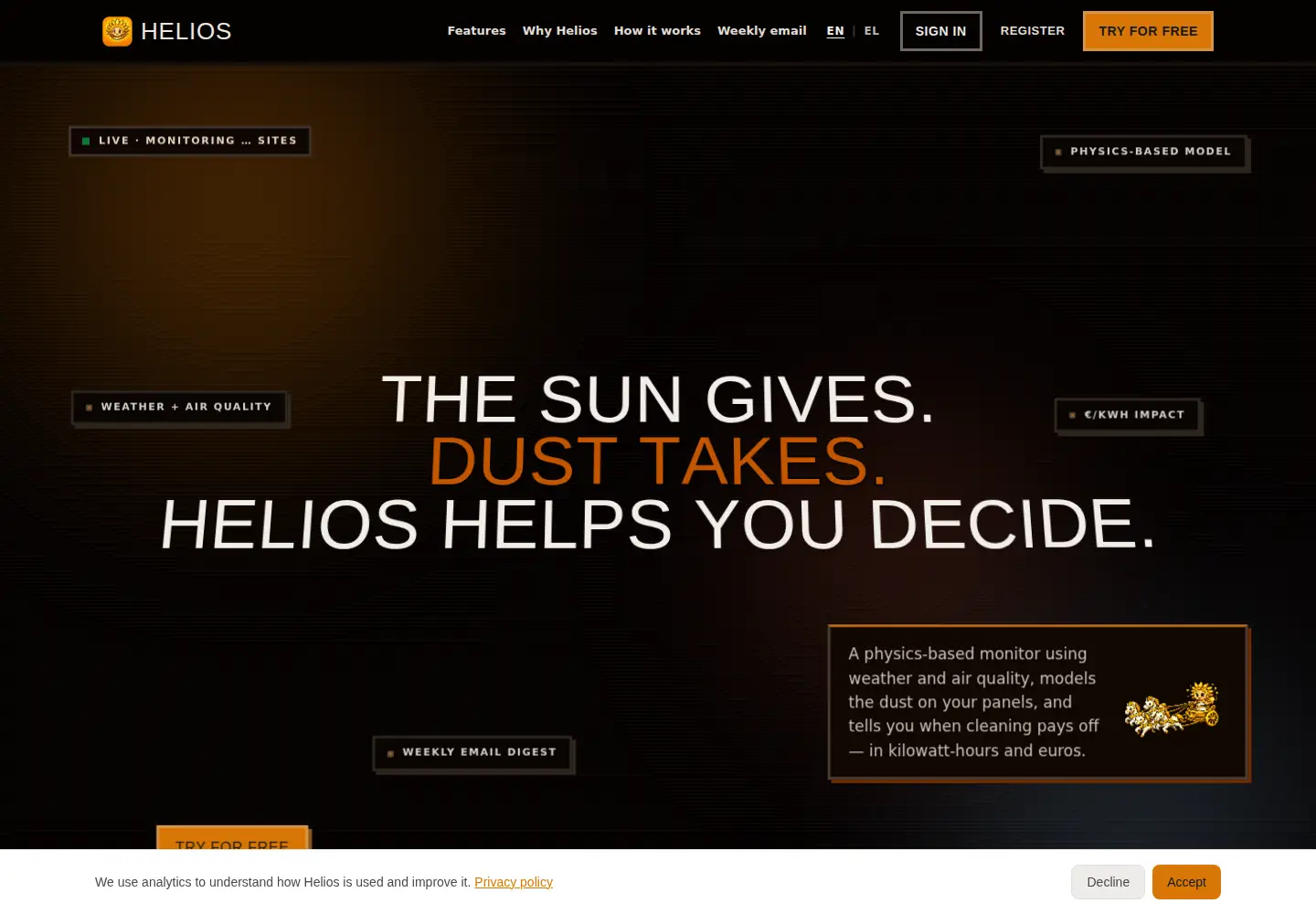 Screenshot of pvhelios.com