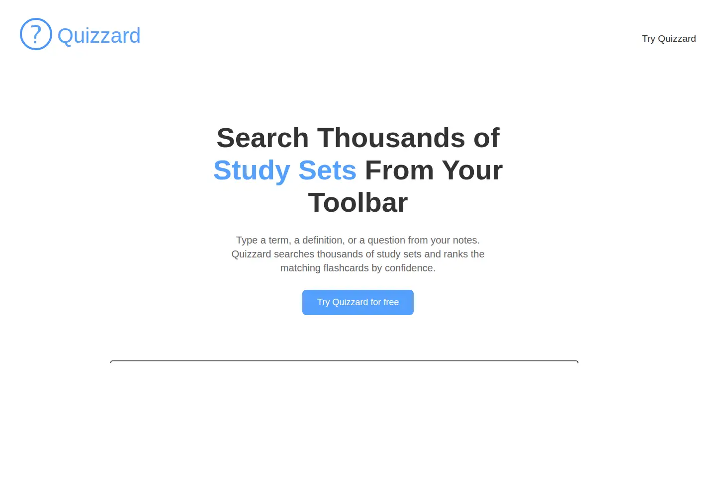 Screenshot of quizzardapp.com
