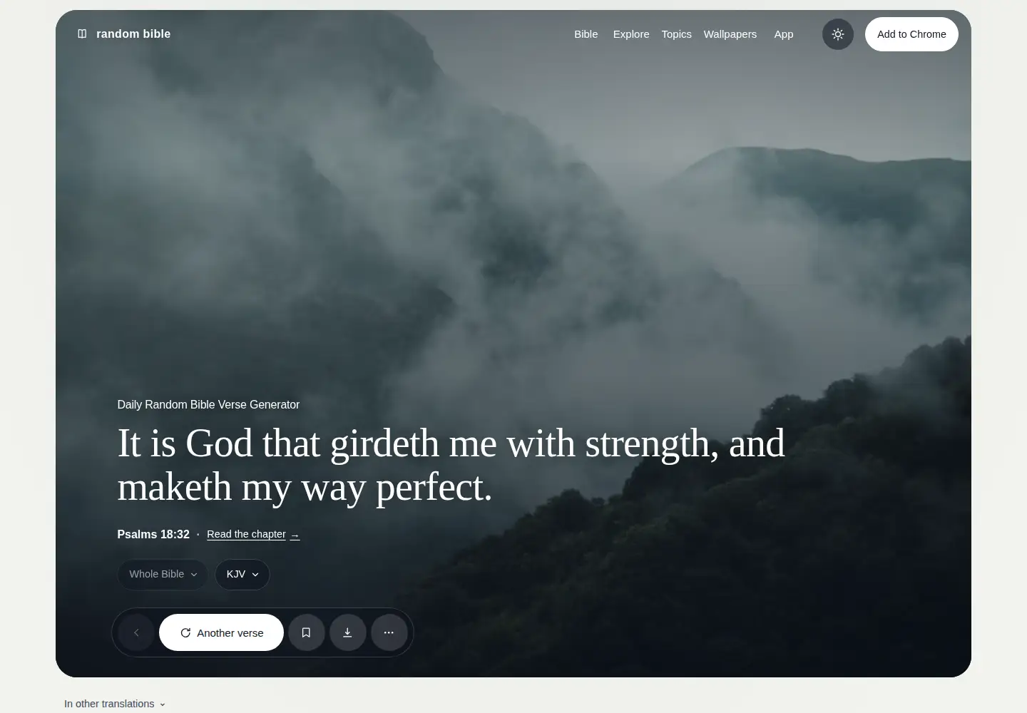 Screenshot of random-bible.com