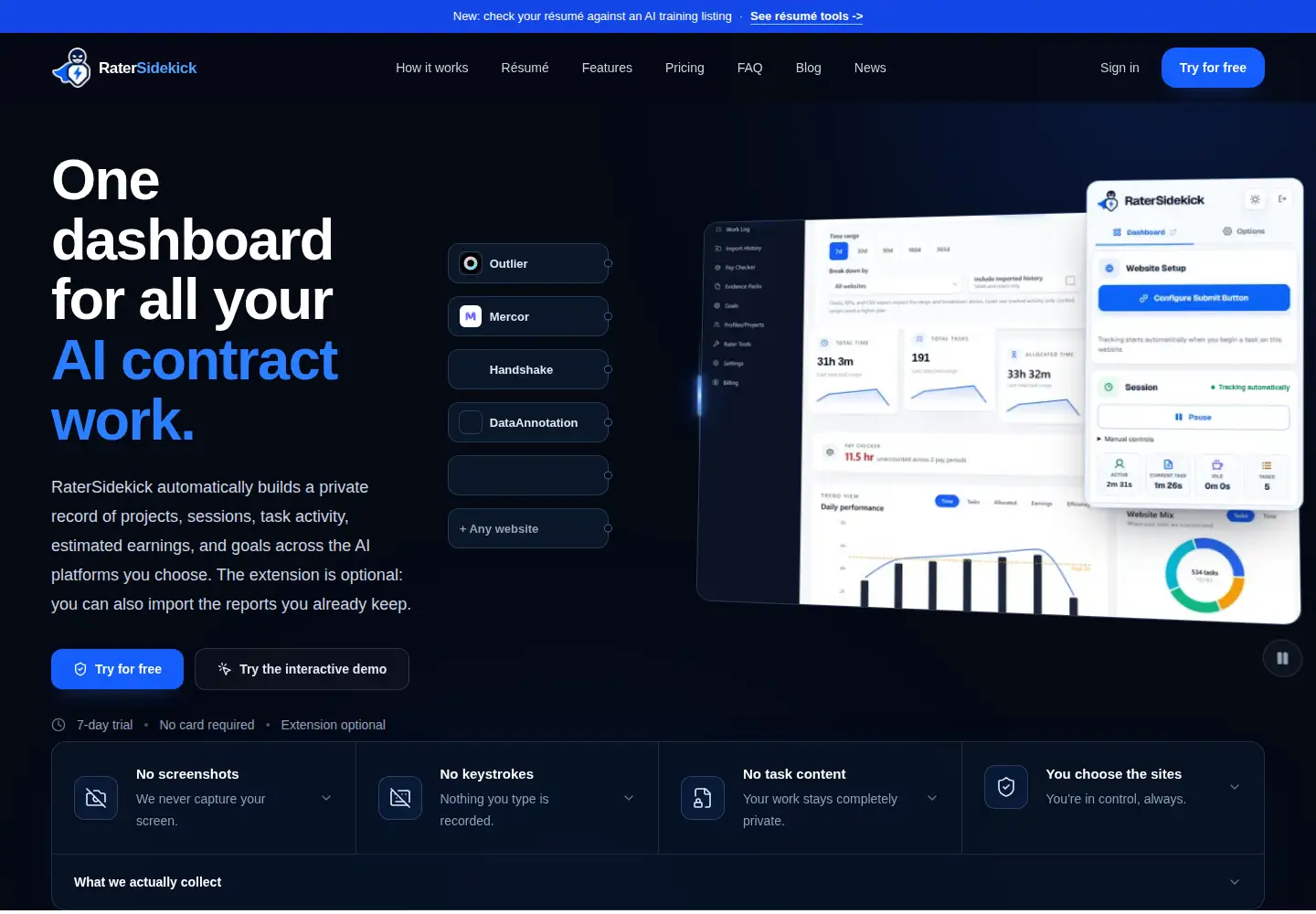 Screenshot of ratersidekick.com