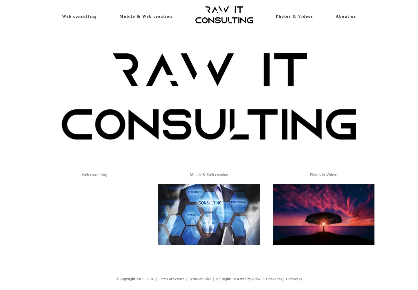 Captured homepage of rawitconsulting.com in the current scan