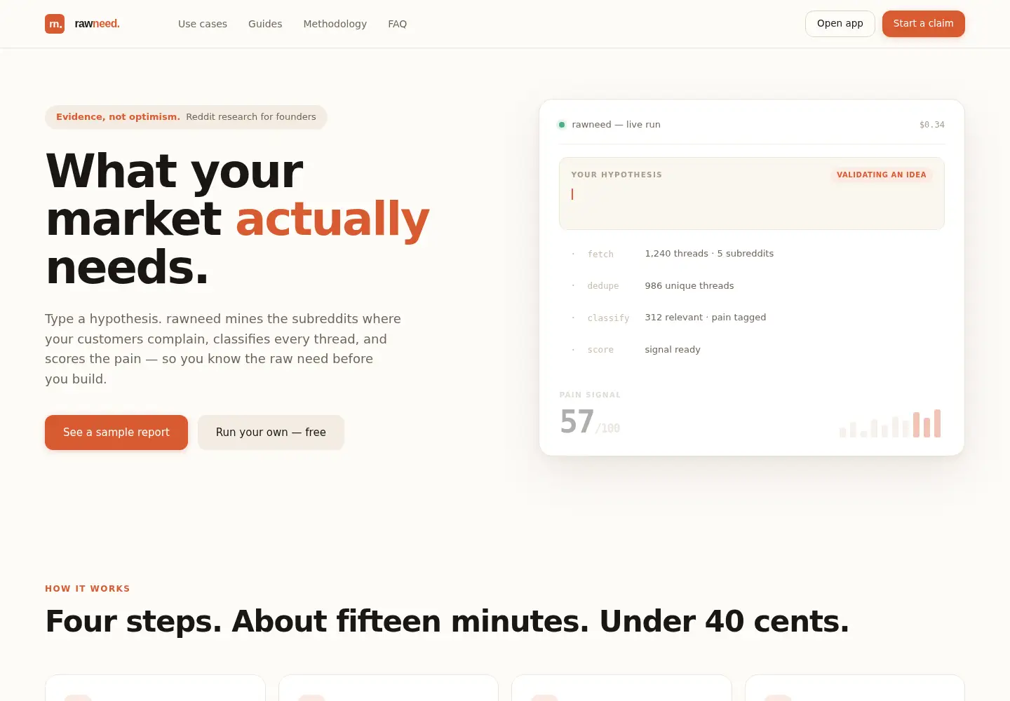 Screenshot of rawneed.com