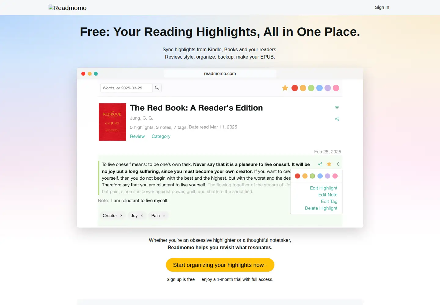 Screenshot of readmomo.com