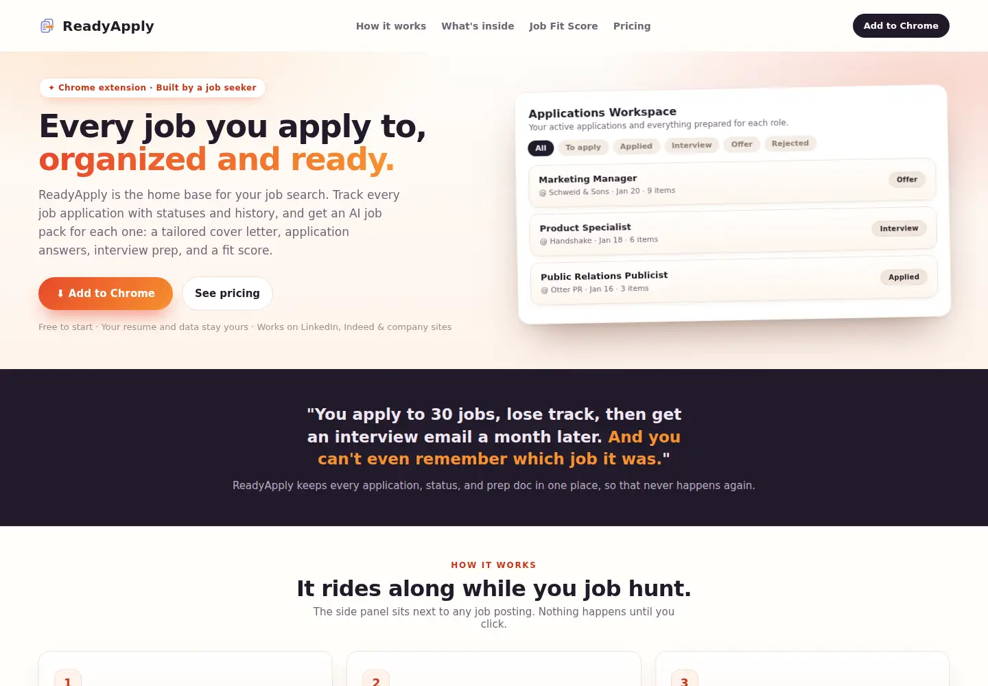 Captured homepage of readyapplyhq.com in the current scan