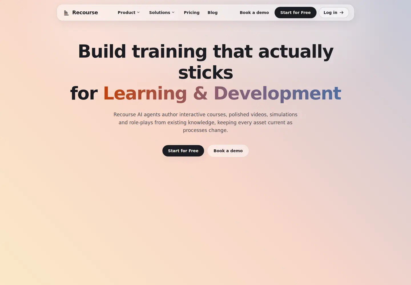 Screenshot of recoursehq.com