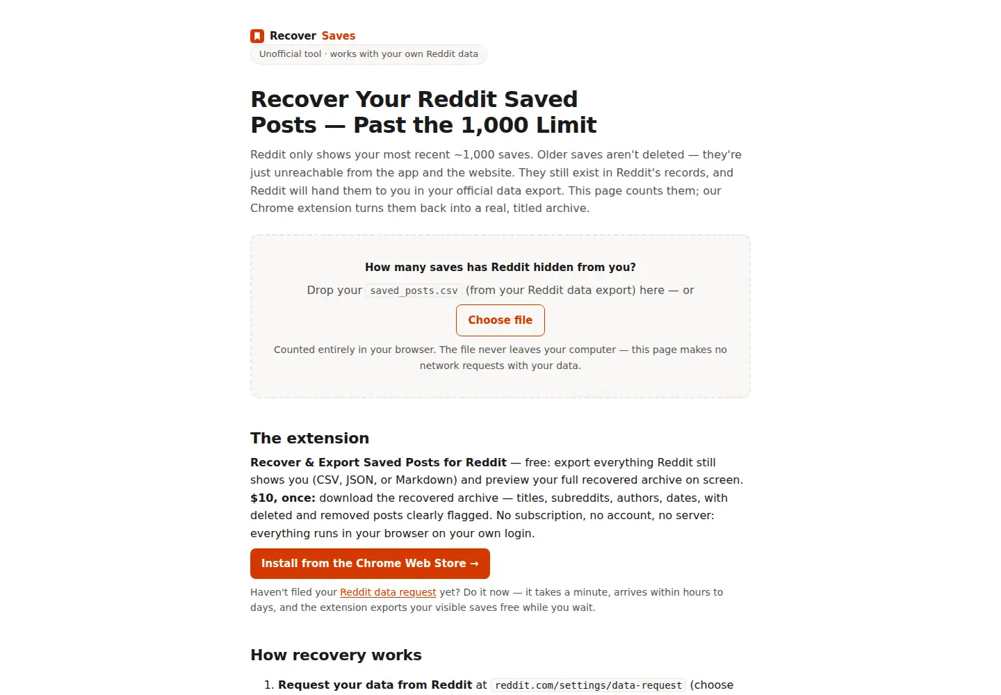 Screenshot of recoversaves.com