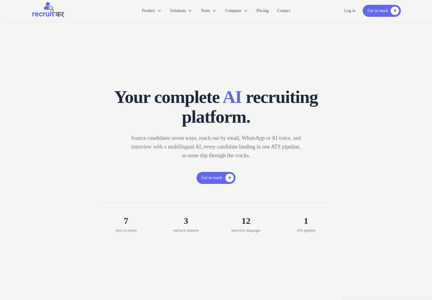 Screenshot of recruitkar.com