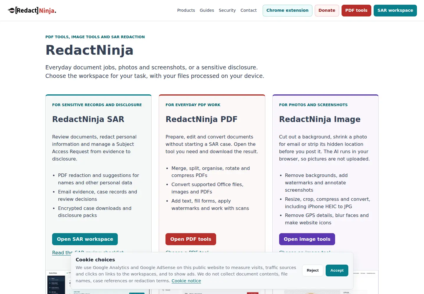 Screenshot of redactninja.com