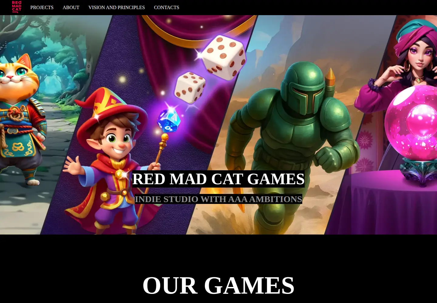 Captured homepage of redmadcatgames.com in the current scan