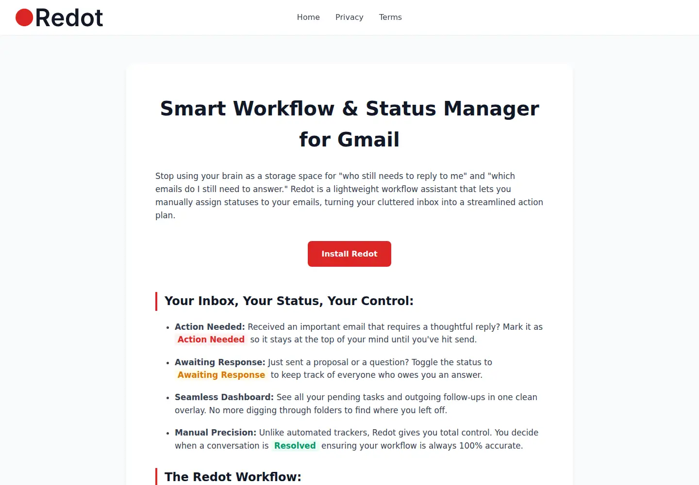 Screenshot of redot-extension.com