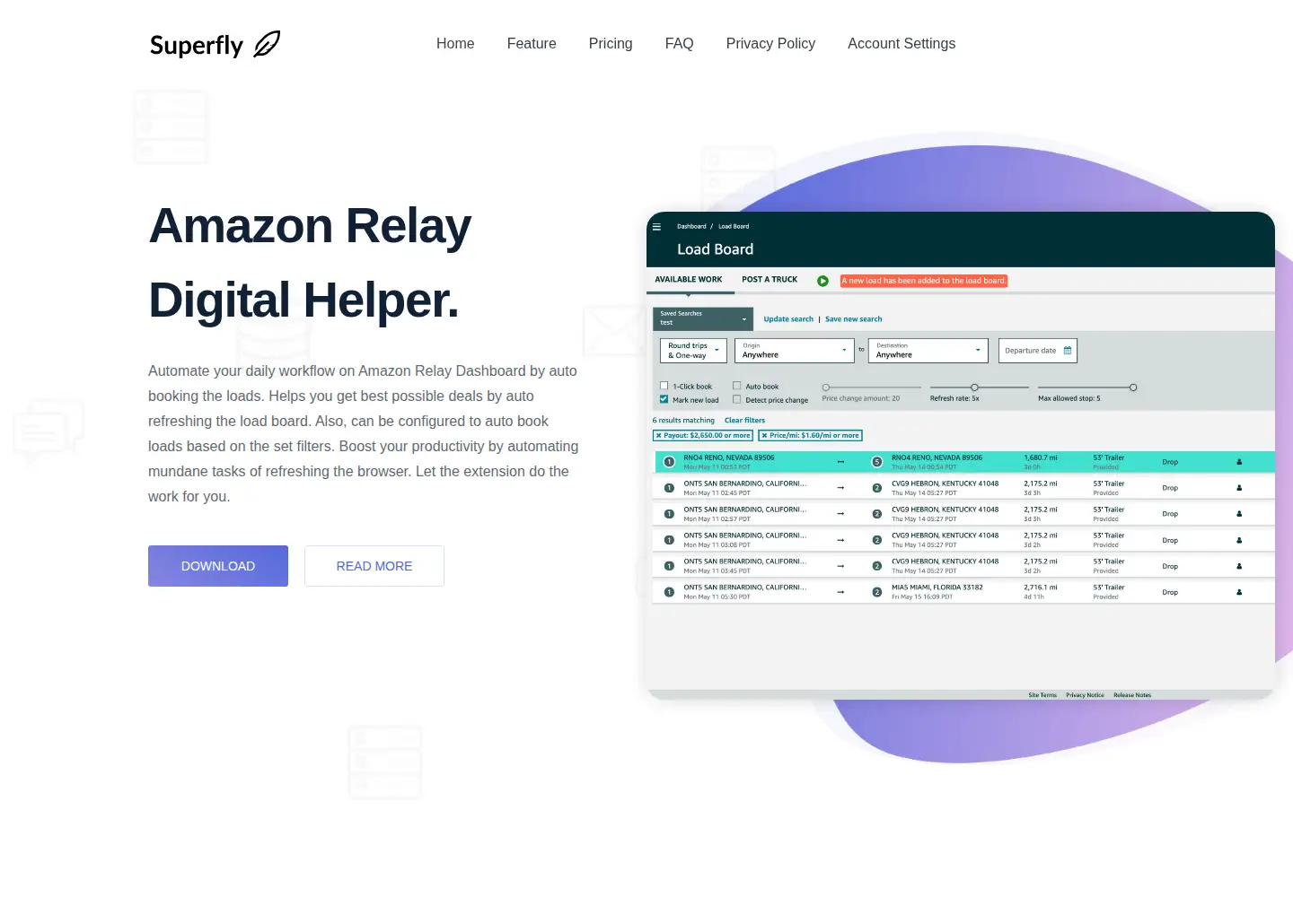 Screenshot of relayautobooker.com
