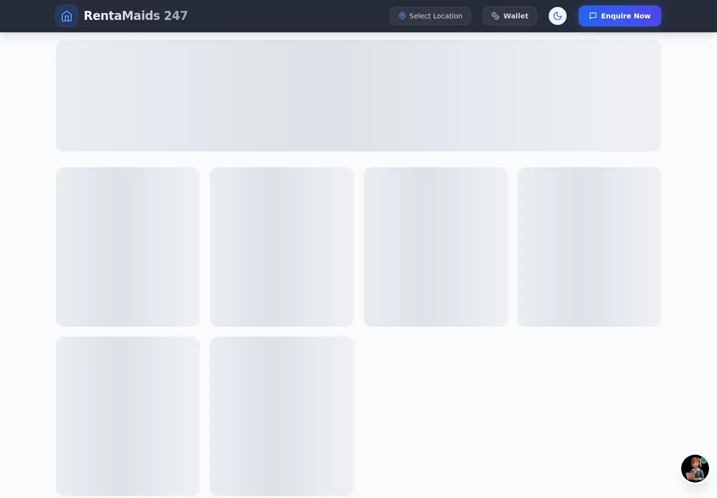 Screenshot of rentamaids247.com