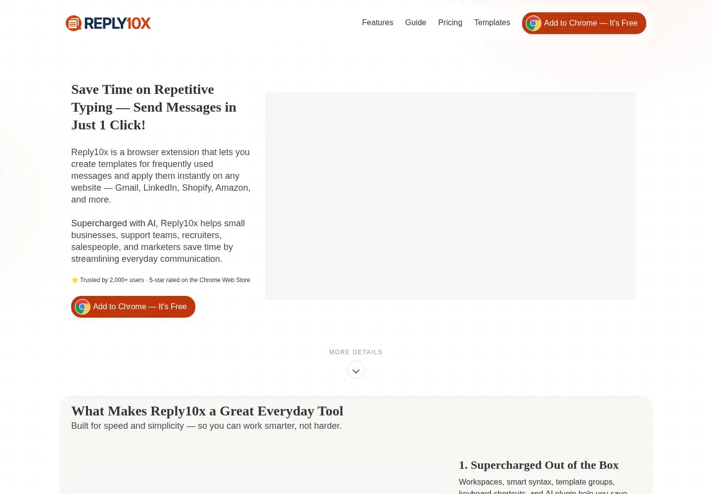 Screenshot of reply10x.com