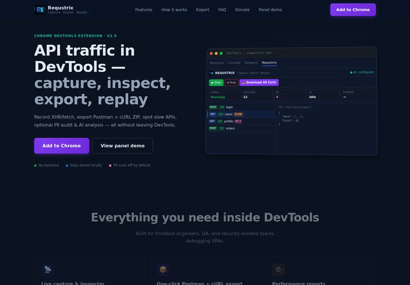 Screenshot of requstrix.com