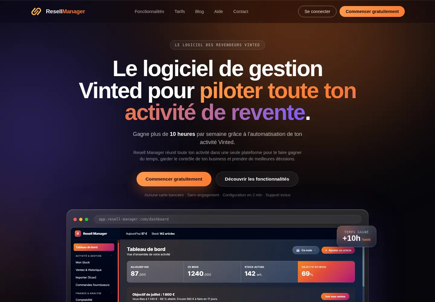 Captured homepage of resell-manager.com in the current scan