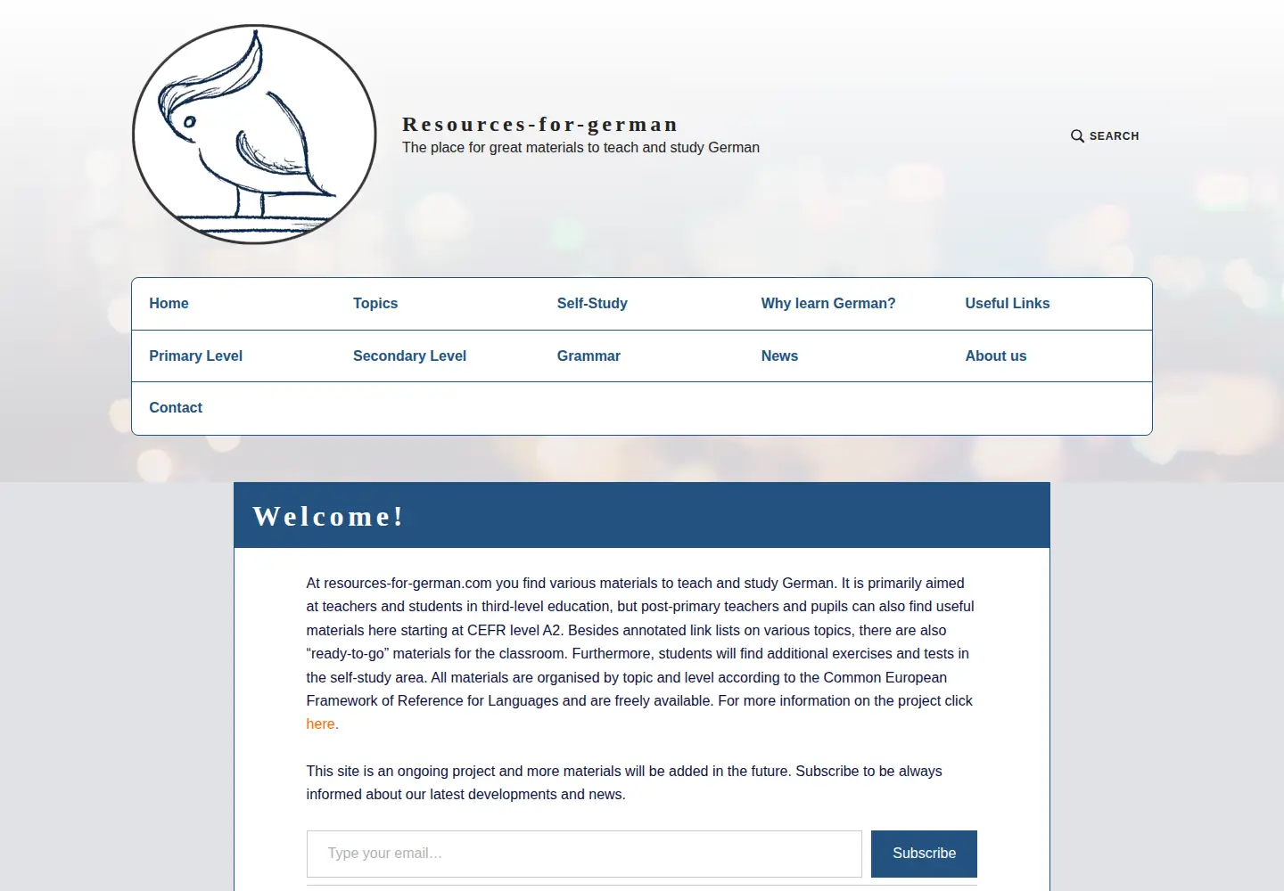 Captured homepage of resources-for-german.com in the current scan