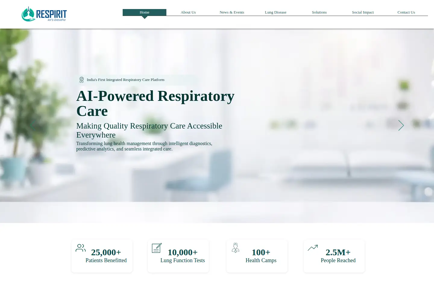 Screenshot of respirithealth.com